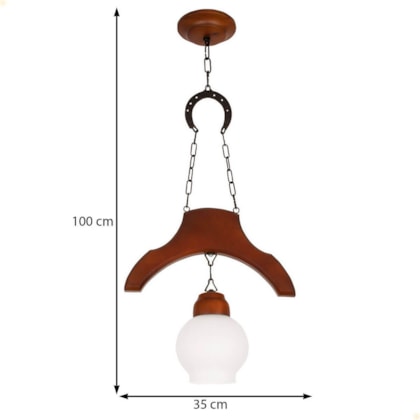 Pendente Muller Sela de Cavalo 1 Lâmpada Envelhecido 931E - foto 3